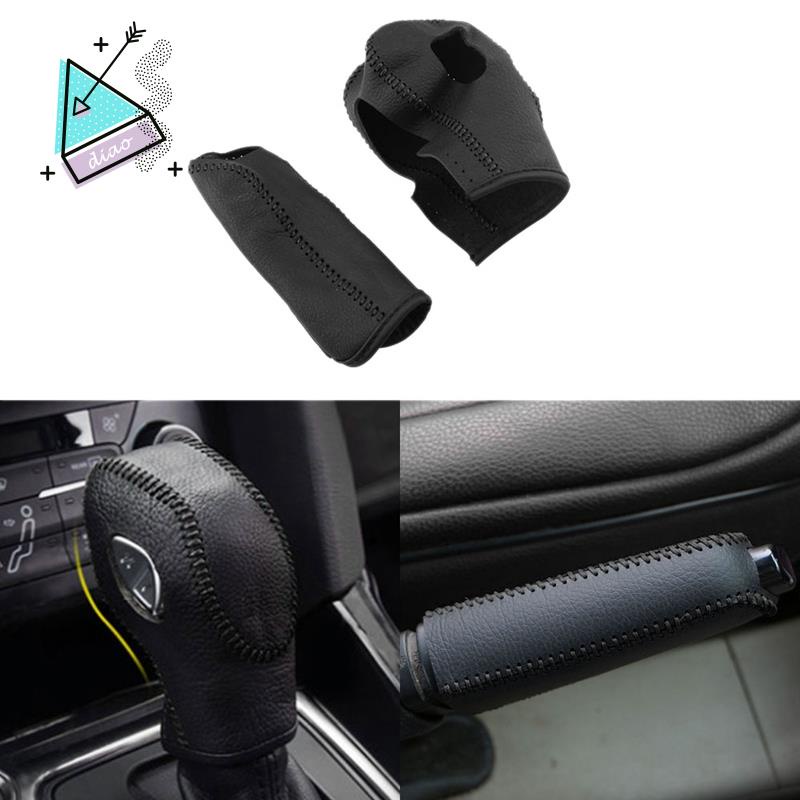 2 Vỏ bọc cần số và phanh tay xe hơi Ford Fiesta MK7 2009-2015 Ecosport 2012-2017 bằng da PU