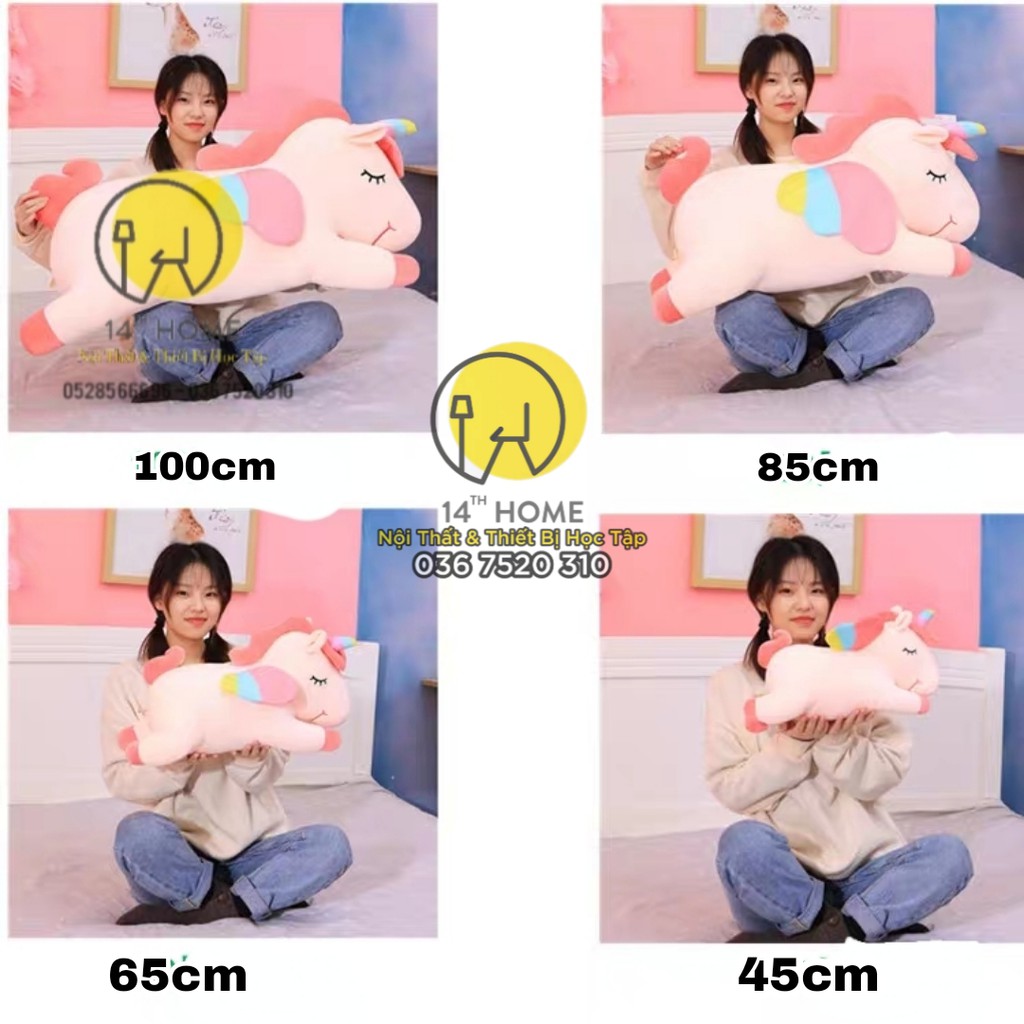 GẤU BÔNG GỐI ÔM Hình Ngựa Pony Hồng Dễ Thương -Nỉ nhung cao cấp hút chân không