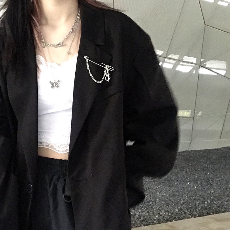 Trâm Cài Áo Dây Xích Phong Cách Harajuku Sang Trọng Cho Nữ