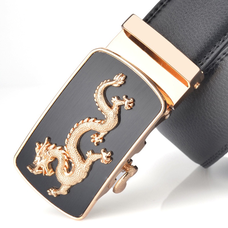 Dây nịt nam D&amp;D Fashion hình con rồng khóa tự động tiện lợi (Mã DDF08)