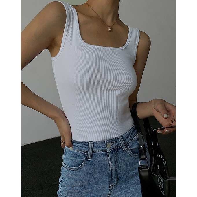 Áo Croptop HAI DÂY SÁT NÁCH DÁNG DÀI Nữ Trơn Ôm Body Chất Tốt, Áo CRT Kiểu nữ ôm thun gân mềm mát GOVA