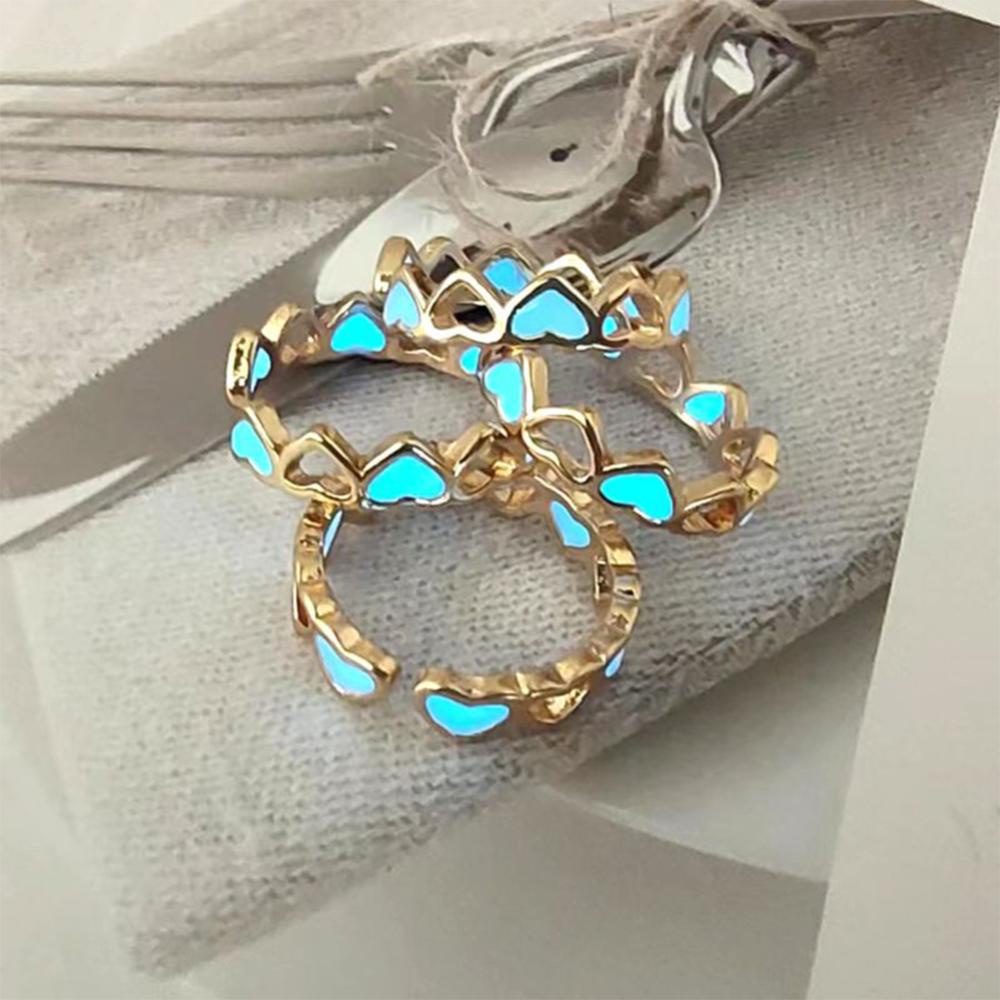 Nhẫn Hở Phát Sáng Đơn Giản Thời Trang Có Thể Điều Chỉnh Kích Thước R6V5