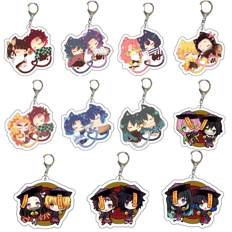 Sy2 Móc Chìa Khóa Bằng Acrylic Hình Demon Slayer Tanjiro Nezuko Giyuu Akaza YS2