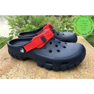 DÉP SỤC CROCSS OFFROAD SPORT CLOG CHO NAM MÀU NAVY QUAI ĐỎ đúc liền khối chuẩn xịn full box