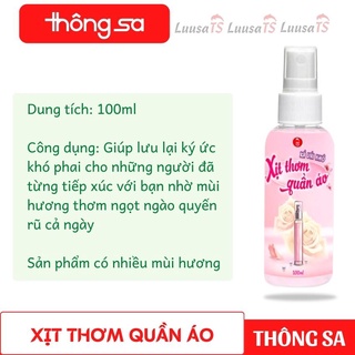 Xịt thơm quần áo Thông Sa TS07 100ml 50 mùi hương khác nhau giúp quần áo thơm tho giúp tinh thần thư thái - nhóm Hương 1