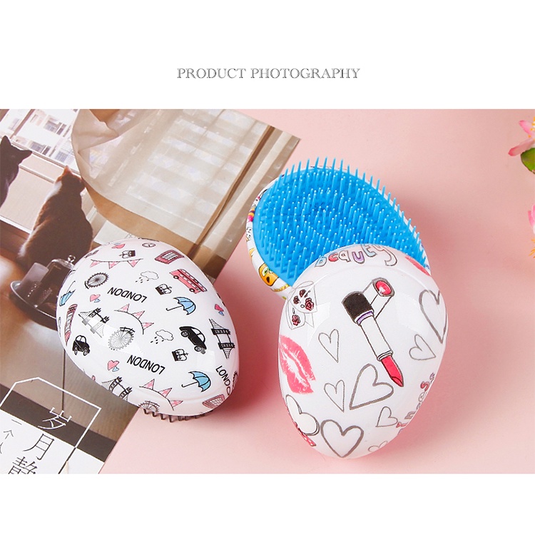 Lược Chải Tóc Hình Quả Trứng Mini Chống Tĩnh Điện Mềm Mại Dùng Trong Salon Tóc