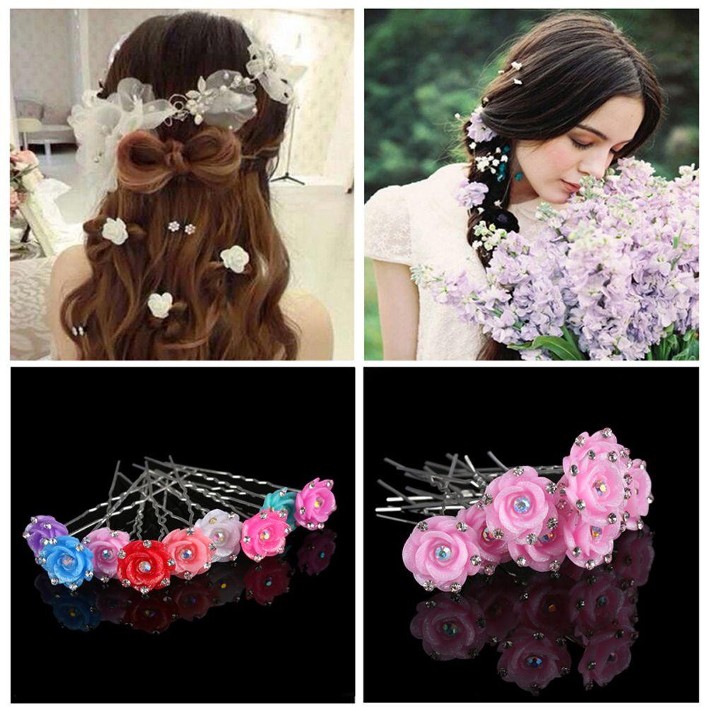 SOFTNESS 20pcs Rose Flower Hairpins New Bridal Accessories Trinket Hair Clips