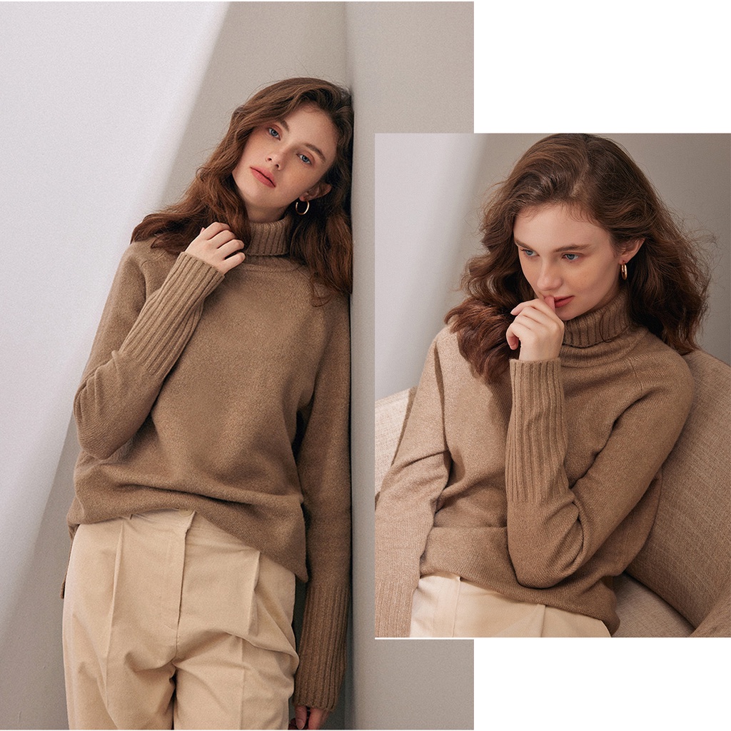 Áo len cổ lọ nữ xuất dư Hàn Quốc hãng Milla Off-duty, cực mềm nhẹ, ấm áp