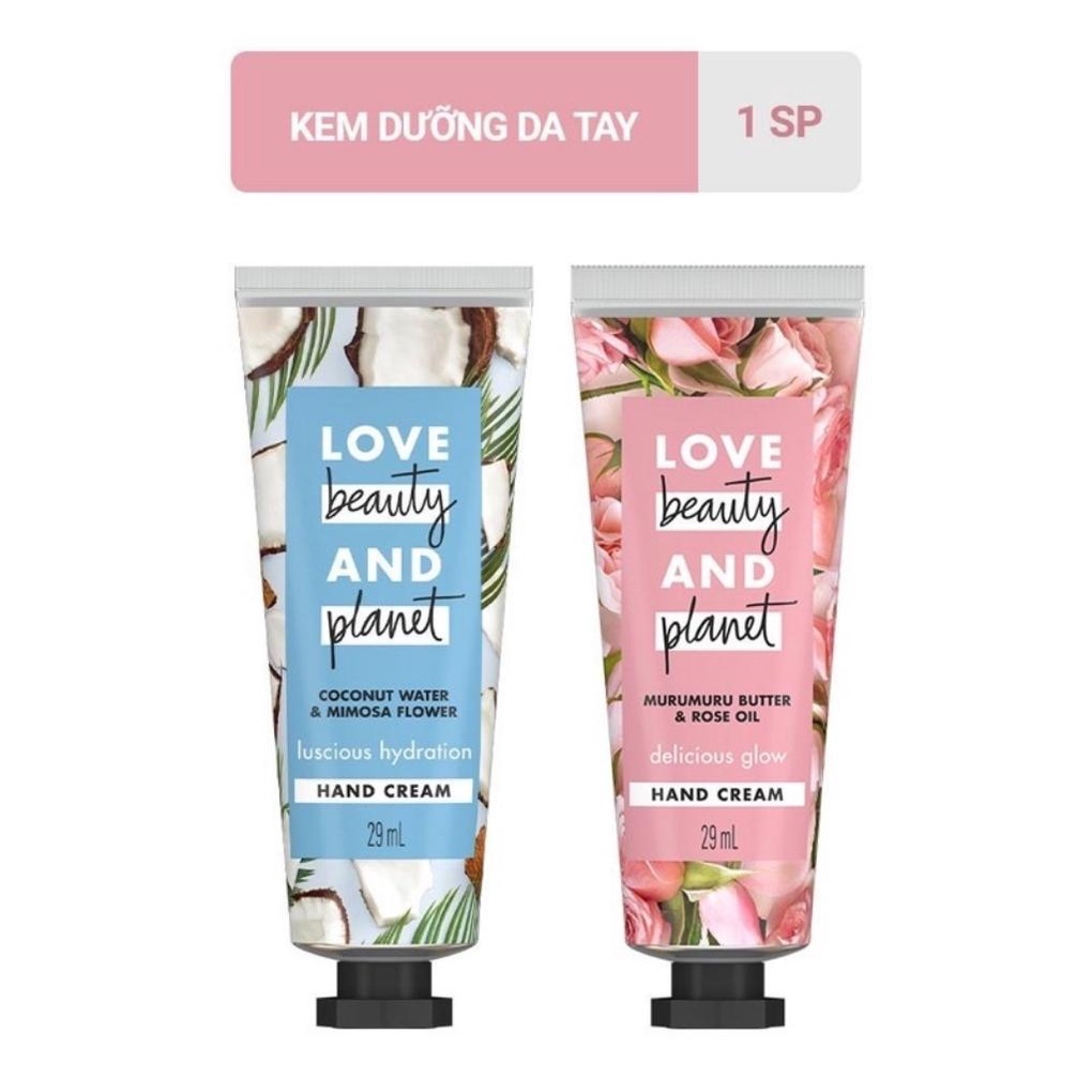 Kem dưỡng da tay Love Beauty and Planet Delicious Glow/ Lucious Hydration 29ml