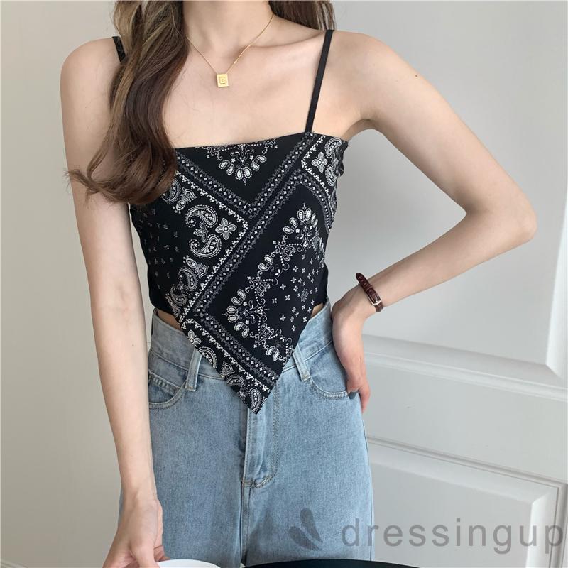 Áo Hai Dây Họa Tiết Hoa Thời Trang Cho Nữ