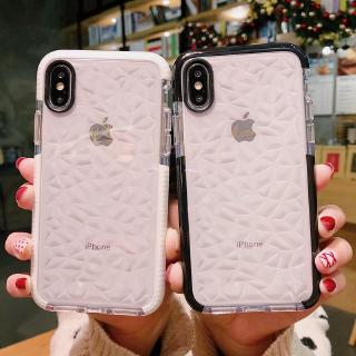 Ốp lưng trong suốt vân kim cương chống sốc bằng silicon cho iPhone XS Max XR X 8 7 6 S Plus