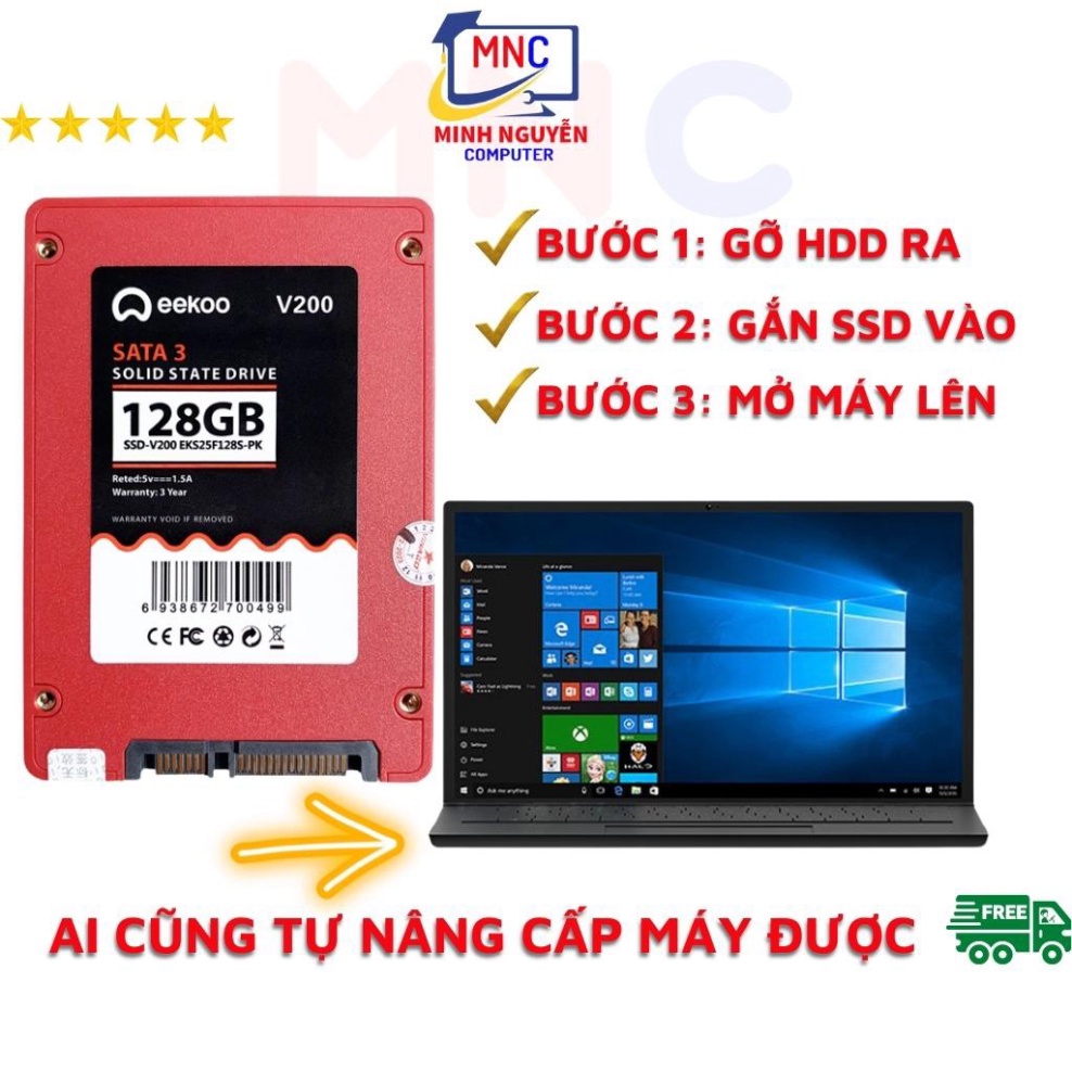 Ssd 120gb, ổ cứng ssd 128gb, 256gb eekoo 2.5 sata III, BH 3 năm