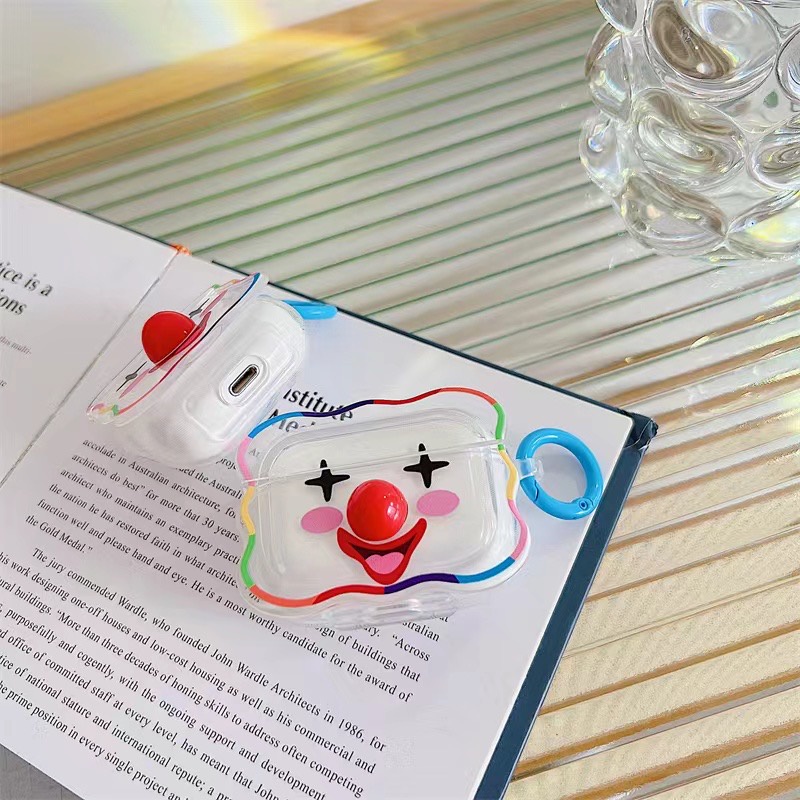 Vỏ Bảo Vệ Hộp Sạc Tai Nghe airpods 1 2 3 pro Bằng tpu Mềm Hình Mũi Hề Dễ Thương