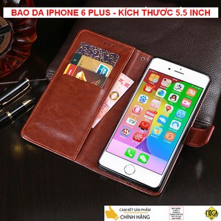 Bao Da iPhone 6/6s Plus – 5.5 inch – Lắp gập nam châm hít, đa năng kiêm ví da, chính hãng bảo hành 6 tháng