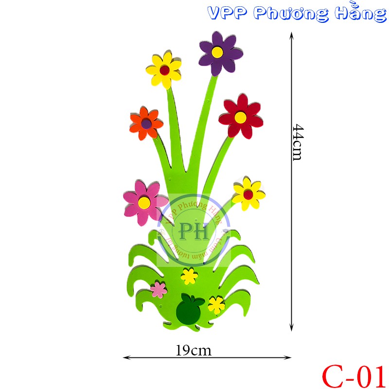 Cây cỏ hoa xốp trang trí mầm non và phòng cho bé