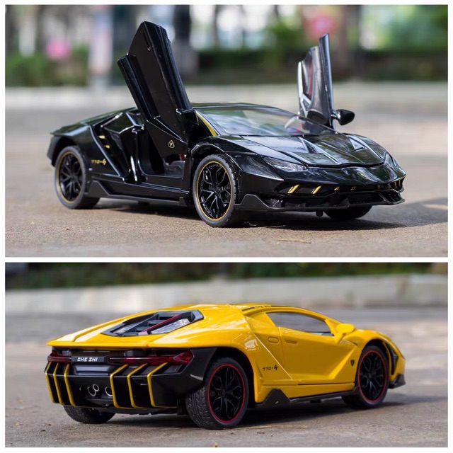 Có sẵn  Mô Hình Xe Kim Loại 1:24 Lamborghini LP770-4  Vàng Đen Đỏ