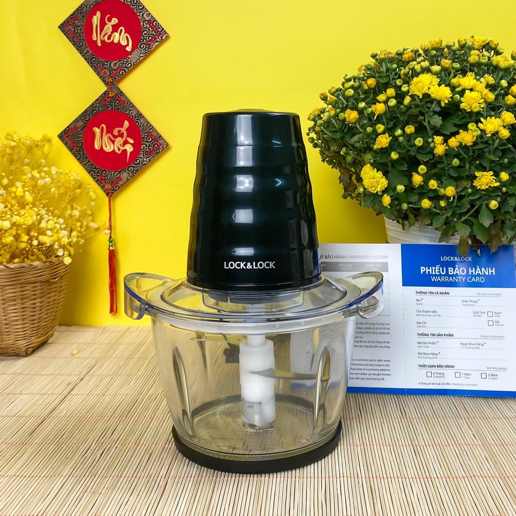 Máy xay thịt ranbem 224A, xay rau củ quả,  máy xay thực phẩm đa năng ranbem dung tích 1,2l 2l cối inox, cối thuỷ tinh