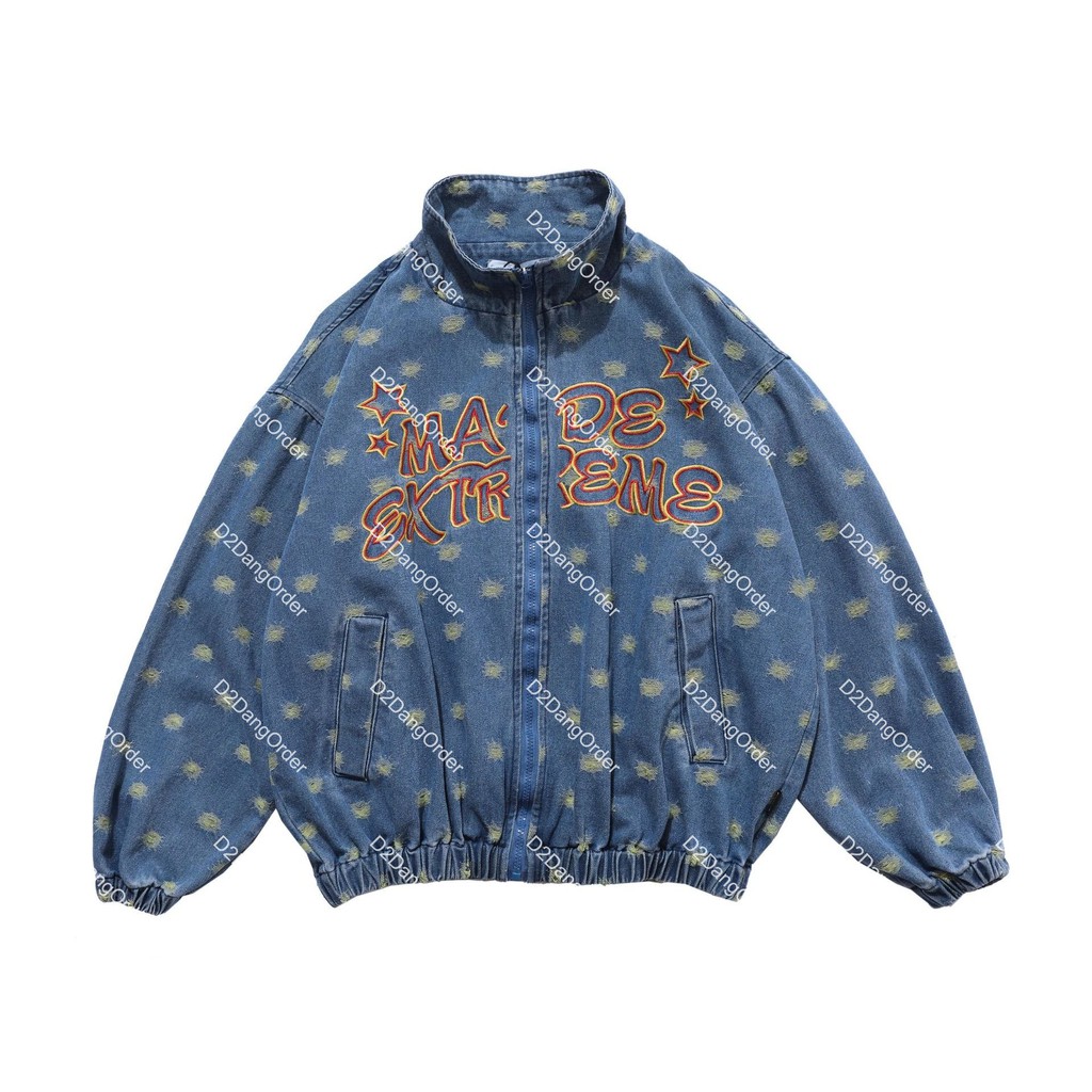 "ÁO BOMBER DENIM BÓNG CHÀY "MADE EXTREME" VARSITY JACKET 2 MÀU [HÀNG ORDER - FULL BAG BILL]"