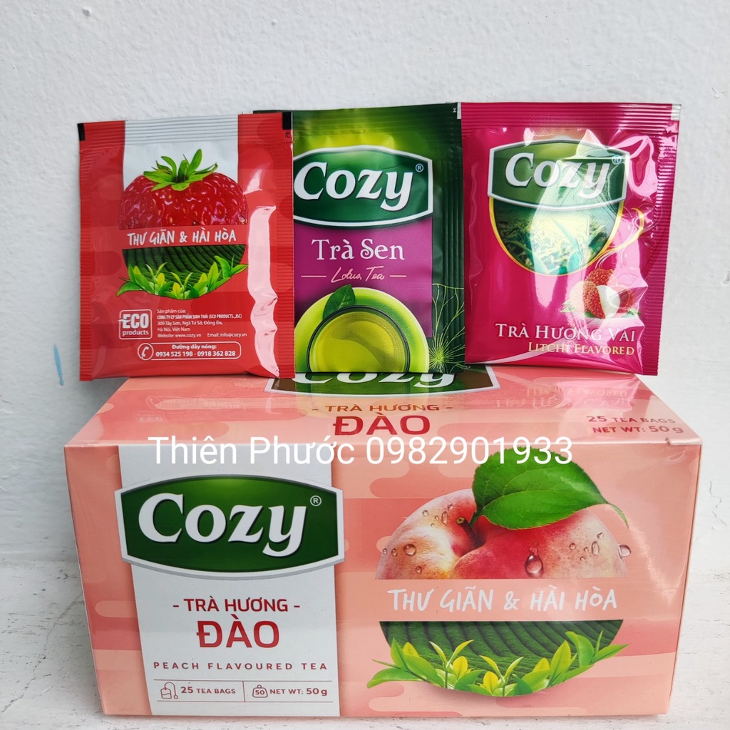 Trà cozy túi lọc: đào, dâu, vải, hồng trà, ô long, sen, lài, cúc - bán ...