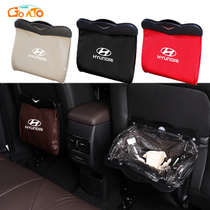 GTIOATO Thùng Rác Ô Tô Thùng Đựng Rác Ô Tô TúI Treo Sau Ghế Ô Tô Da TúI Loc RáC Thùng Rác Treo Sau Ghế Xe Hơi Trang Trí NộI ThấT Ô Tô Cho Hyundai Grand Starex Avante Accent I10 Santa Fe Kona Venue Tucson Sonata Ioniq Creta I20 SantaFe
