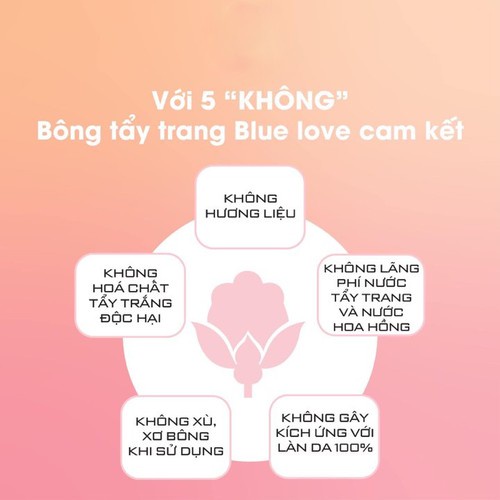 Bông tẩy trang 100% cotton nhập khẩu Anh Quốc - BTT mềm mịn như nhung Blue Love - Soft Skin Cotton Pads