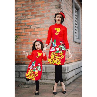 SET AO DAI HOA MAI ME BE