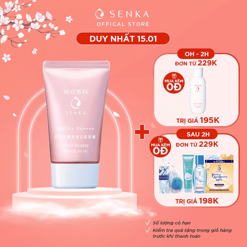 Chống nắng serum 3 trong 1 Senka White Beauty CC 40g