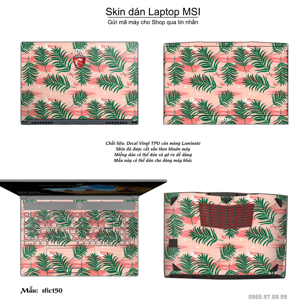 Skin dán Laptop MSI in hình Hoa văn sticker nhiều mẫu 25 (inbox mã máy cho Shop)