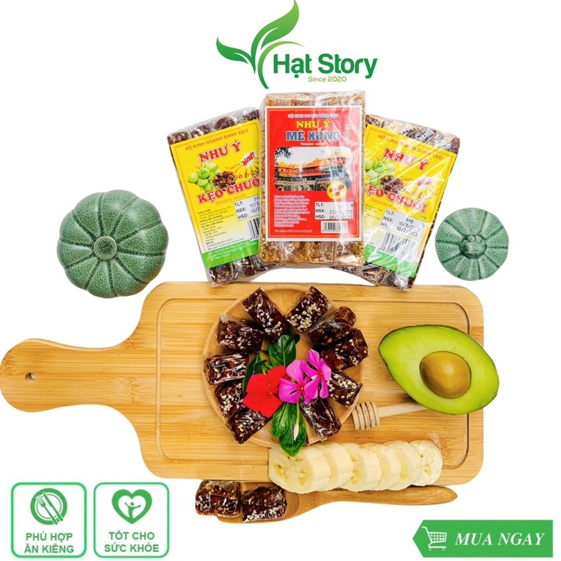 Combo Mè Xửng Và Kẹo Chuối Hiệu Như Ý, Đặc Sản Huế, Cam Kết Ngon