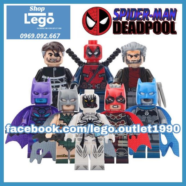 Xếp hình Spider-man Deadpool Batman Lego Minifigures POGO PG8146