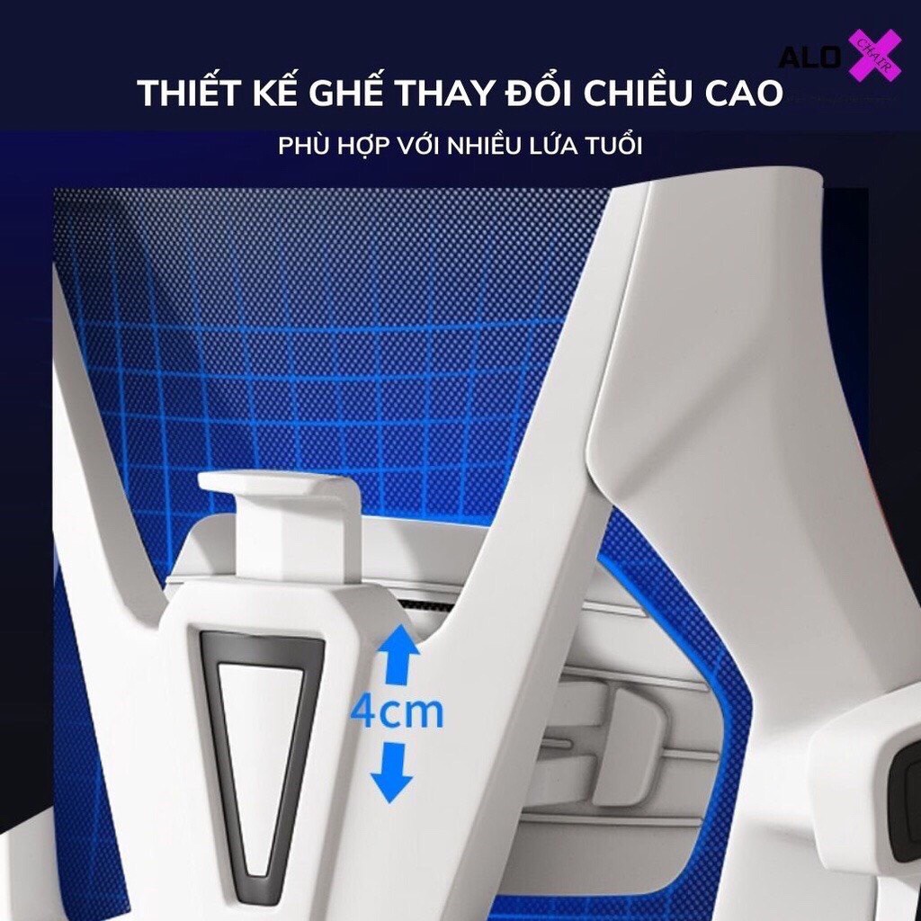 Ghế Xoay Văn Phòng 2 in 1,ghế công thái học, ghế game Tựa Đầu 3D, Lưng ghế có thể ngả 145°, Bảo Vệ Cột Sống