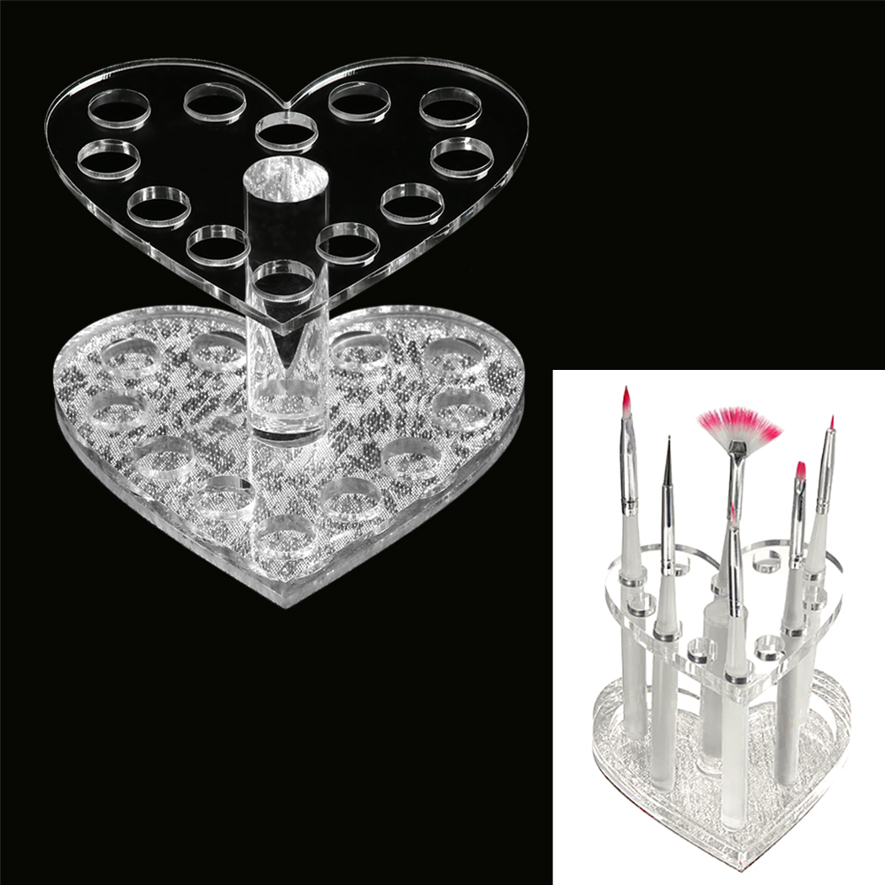 [Hàng mới về] Giá đỡ cọ trang điểm bằng nhựa acrylic có 12 lỗ tiện dụng chất lượng cao