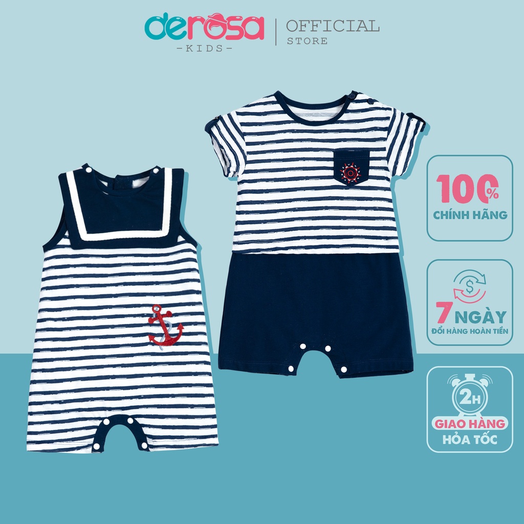 Bộ quần áo sơ sinh body cộc tay DEROSAKIDS cho bé 3 - 12 tháng ASBBZ538BD