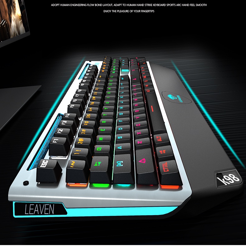 Bàn phím máy tính LED LEAVEN K999 RGB PRO Bàn phím chơi game Bàn phím văn phòng Bàn phím cơ di động dễ thương