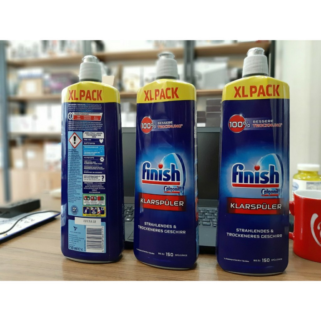 Nước làm bóng bát finish 750ml dùng cho máy rửa bát - dung dịch làm bóng finish - dầu làm bóng finish chén ly