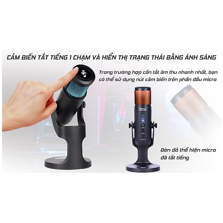 Mic Thu Âm MTMax Max03 Pro - Sản Phẩm Cho Các Nhà Sáng Tạo Nội Dung không cần sound card - Sử dụng cho laptop, PC