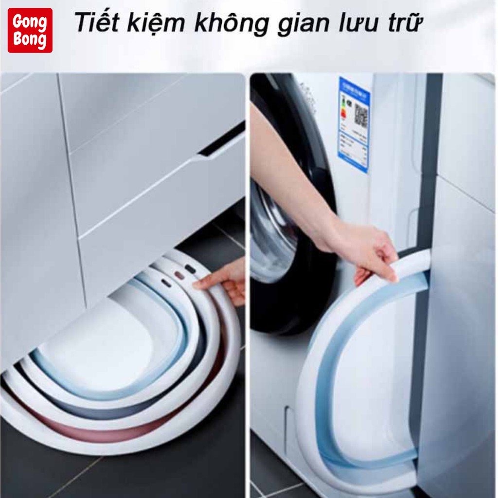 Chậu gấp gọn đa năng tiết kiệm không gian thau rửa mặt du lịch tiện lợi chất liệu nhựa slicon