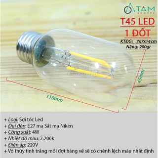 [LOẠI 1 - 4W] Bóng đèn Edison Led chia đốt