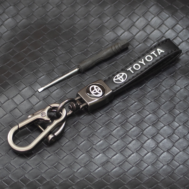 1 Móc Khóa Kim Loại Và Da PU Cao Cấp Cho Xe Hơi Toyota Corolla Yaris Aygo Prius RAV4 Camry Auris