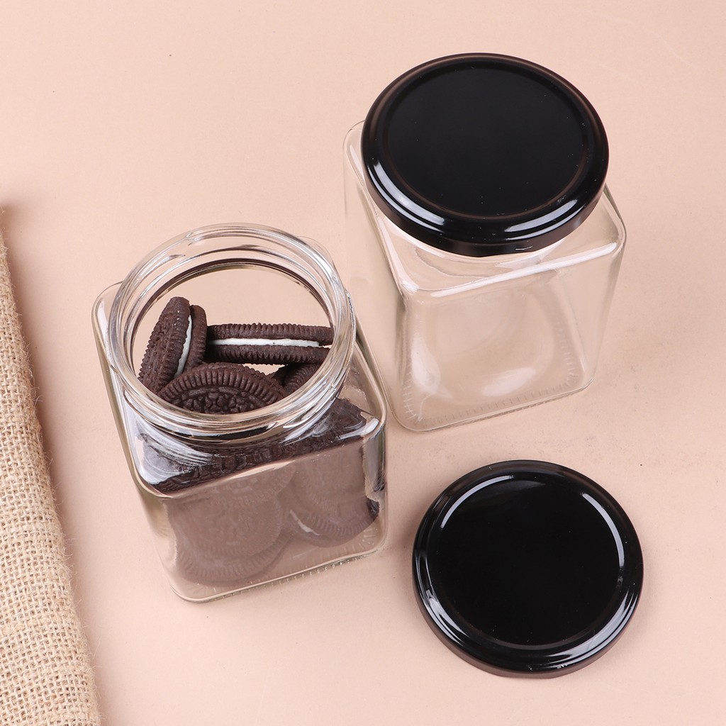 Hủ thủy tinh vuông 450ml Bam House có nắp nhôm đen đựng gia vị và thực phẩm cao cấp HV01 – Gia dụng bếp | BigBuy360 - bigbuy360.vn