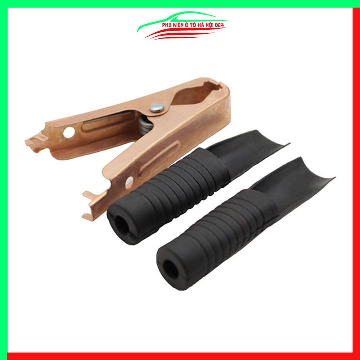 Bộ 2 kẹp cá sấu đồng bọc cao su kích thước 100x5x15mm