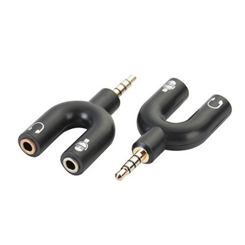 Jack CỤC chia chuyển 1 đầu 3.5mm ra 2 đầu jack loa và mic