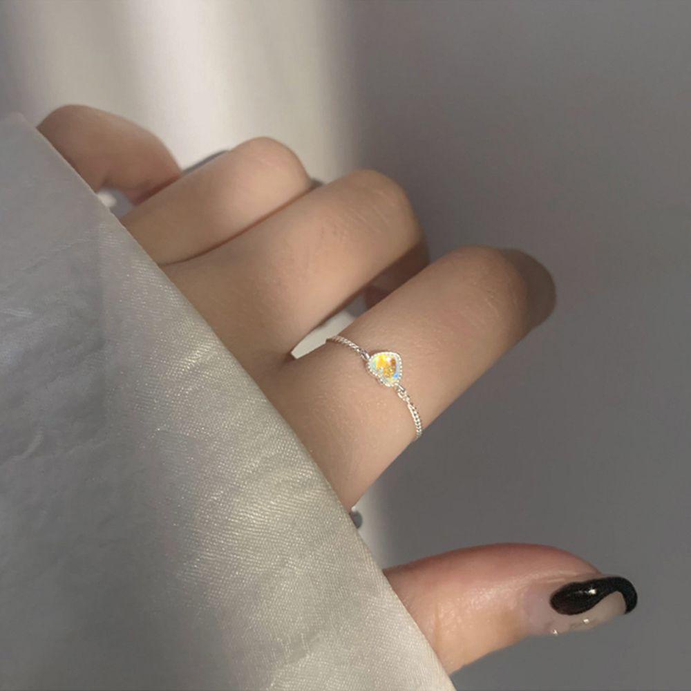 1 Nhẫn Cưới Màu Laser Dây Xích Tùy Chỉnh Thiết Kế Tối Giản Thanh Lịch Cho Nữ