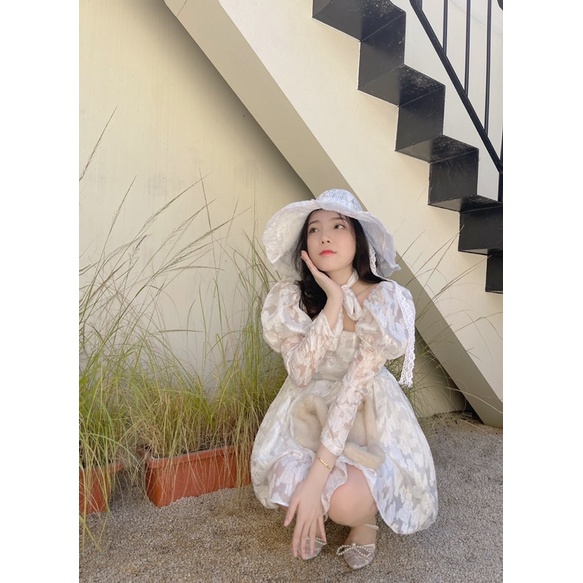 Đầm xoè tay phồng Jene