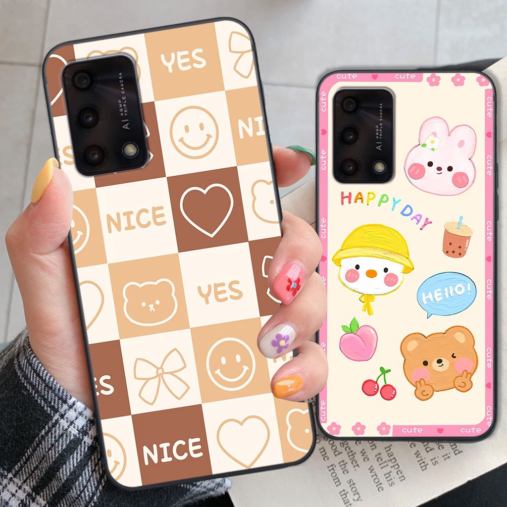 Ốp lưng Oppo A95 happy day, gấu bear dễ thương - BỀN - ĐẸP -BAO GIÁ TOÀN THỊ TRƯỜNG