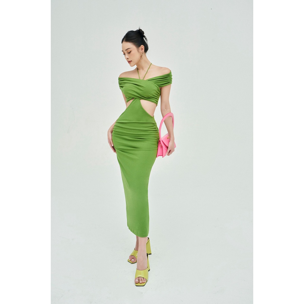 MOLLYNISTA - (ORIGINAL) Đầm Jolio thun cut out khoét chéo quyến rũ nữ tính thiết kế cao cấp đi chơi đi tiệc gợi cảm
