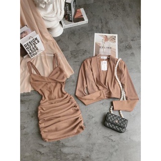 Set đầm 2s kèm khoác bigsize (55-90kg)