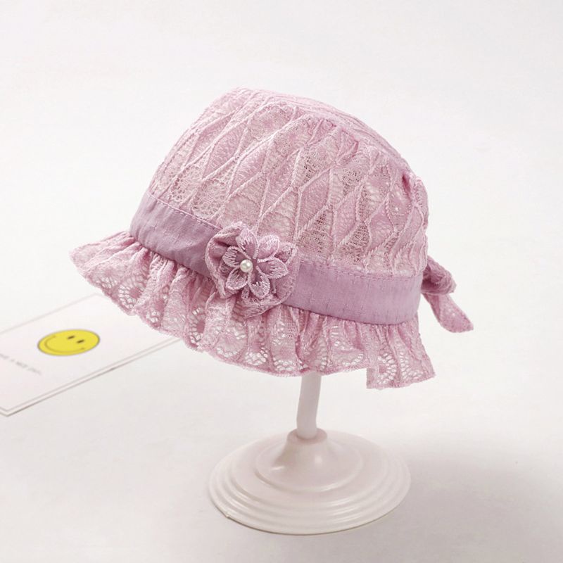 Mũ Cotton Phối Ren Kiểu Công Chúa Thời Trang Mùa Hè Xinh Xắn Cho Bé Gái