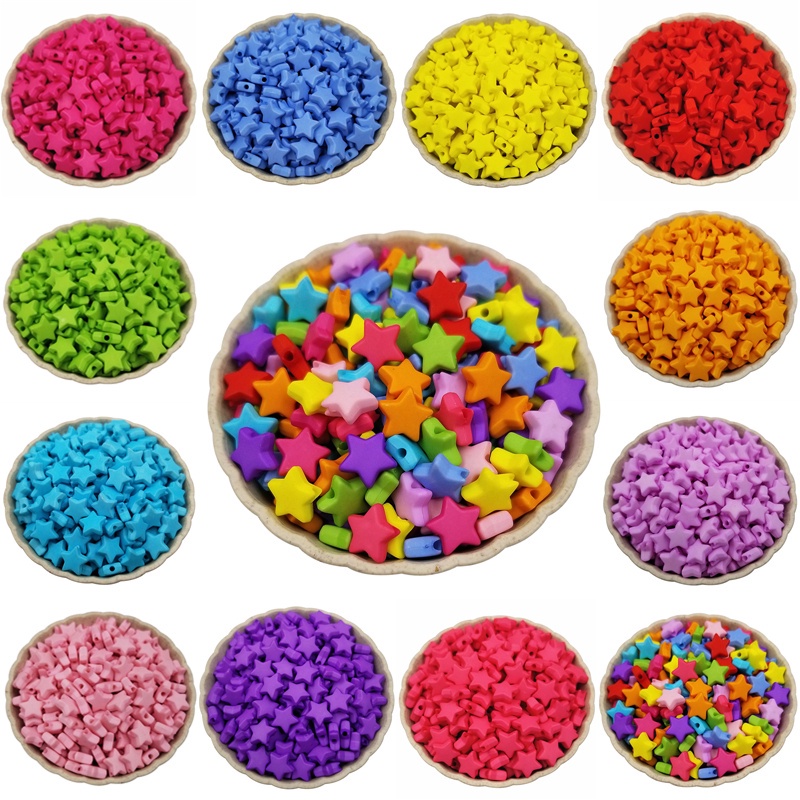 50 vòng cổ ngôi sao năm cánh màu sắc 9mm