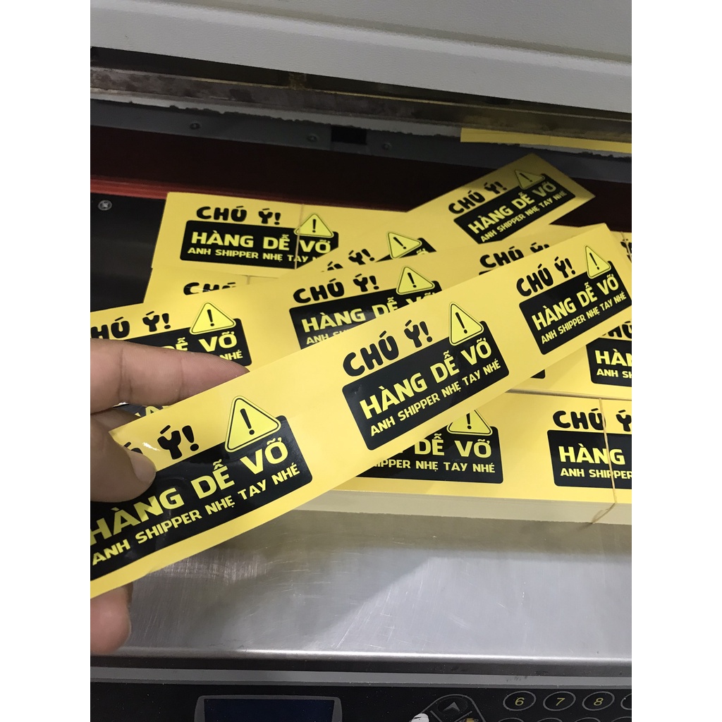 Combo 100 Tem nhãn/ sticker dán hàng dễ vỡ, tem chú ý hàng dễ bể